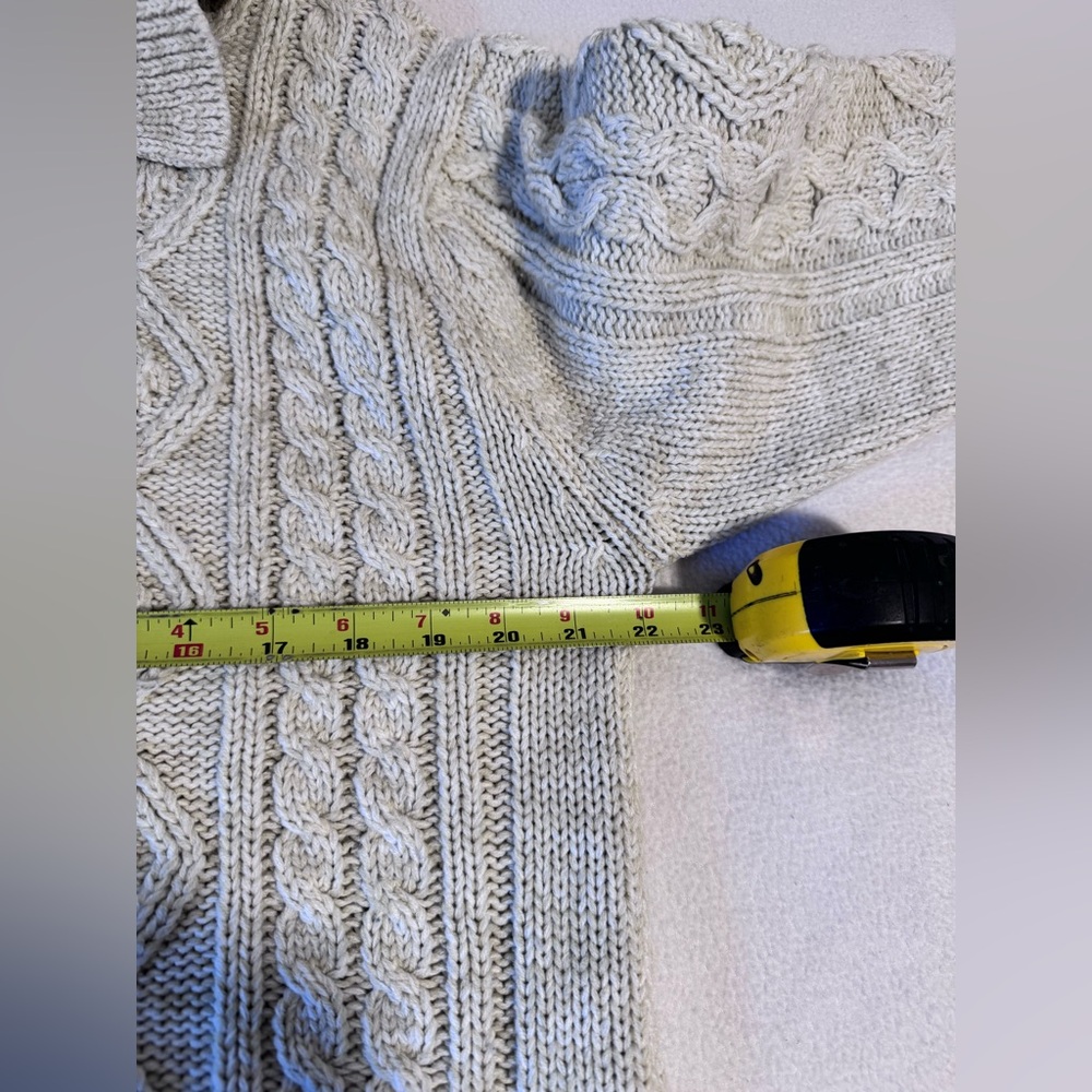 Vintage THANE fisherman’s Knit Cream/Oatmeal Sweater size L - Picture 7 of 8